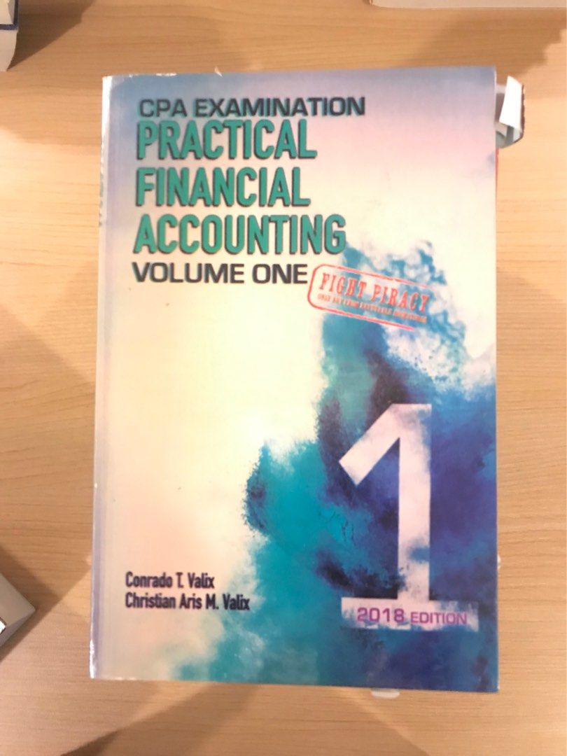 Practical Financial Accounting Vol 1 (2018) - Valix (Category: Textbooks) located in Quezon City. Submitted by reyma2023 (Listing ID 1238144975, Image 1). Description: - lightly used, no markings, with plastic cover.