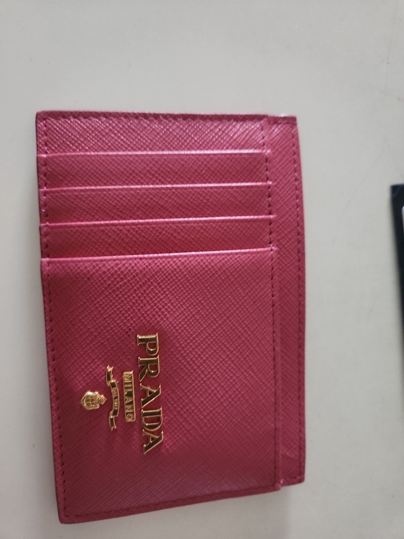 RTP $2,240) PRADA CRYSTAL CARD HOLDER WITH ADJUSTABLE CHAIN