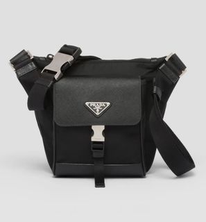 Prada Re-Nylon and Saffiano Leather Shoulder Messenger Bag Japan Sourced