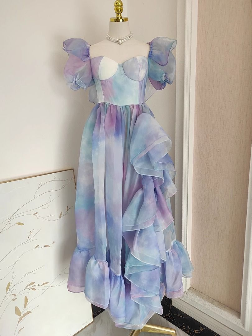 strapless open back dress Ombre Pink Hermione Granger Plus Size A-Line Tiered Formal Dress –  Celebrity Glamz main image 0