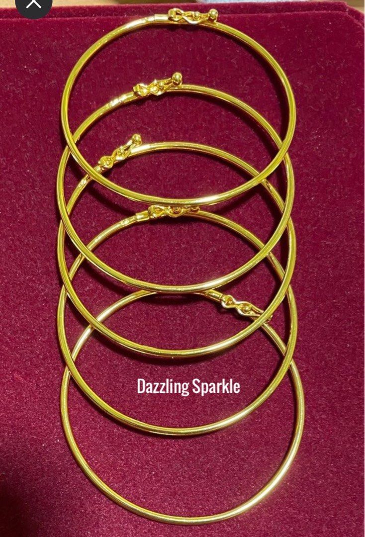 Gold plain bangles with price cheap