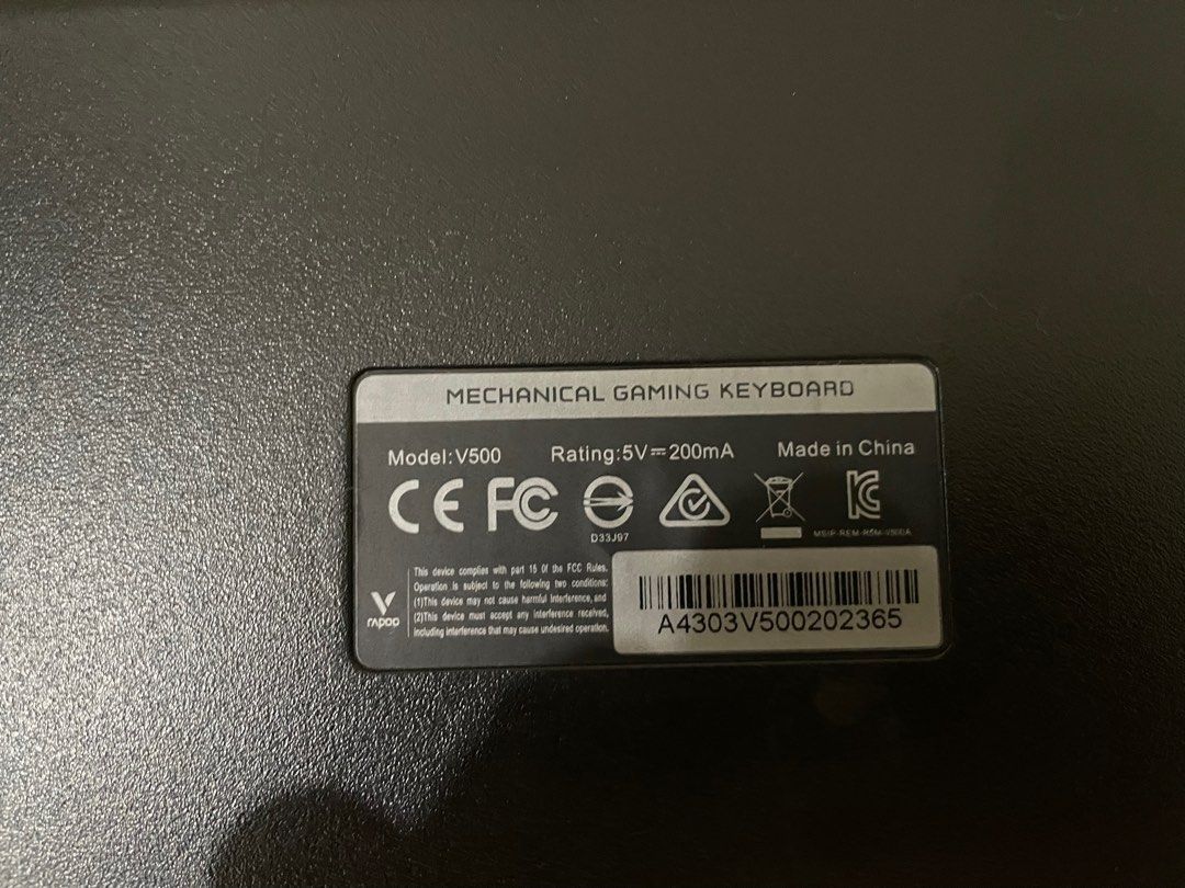 Rapoo V500 Mechanical Keyboard, Computers & Tech, Parts & Accessories ...