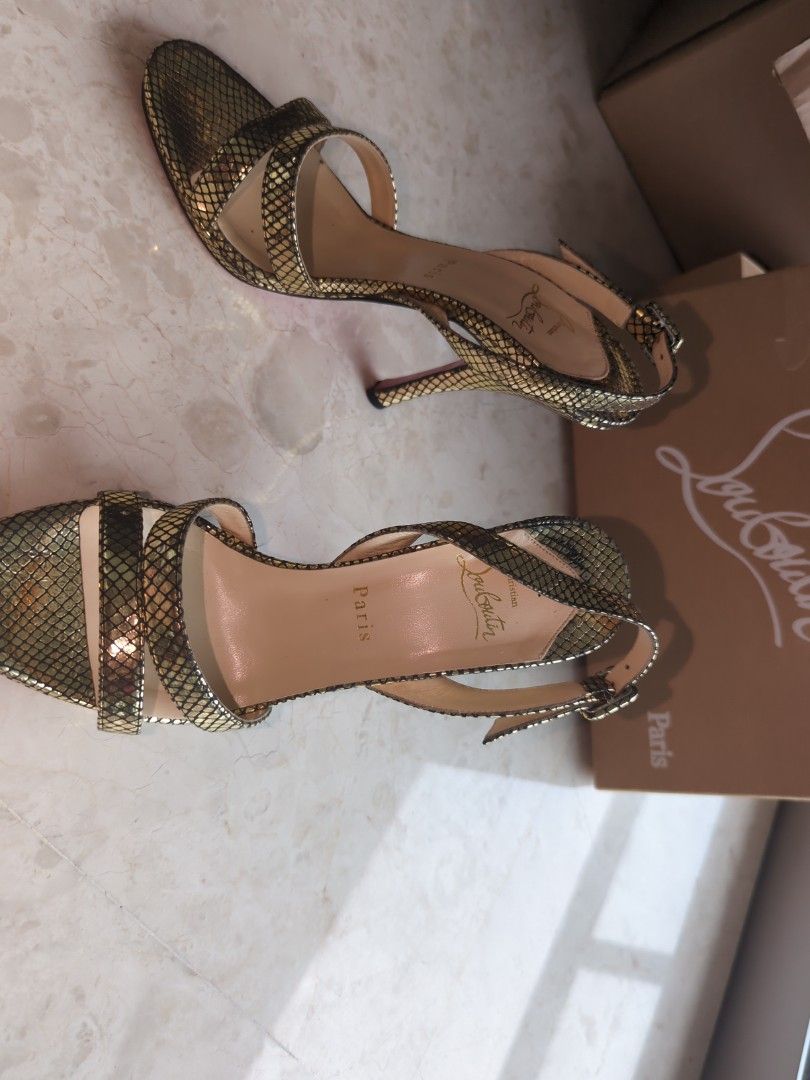 Gold louboutin heels outlet
