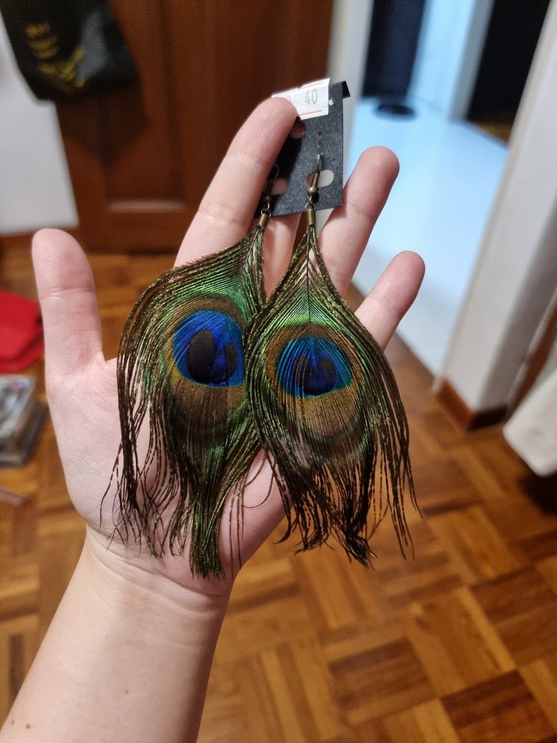 Real feather earrings cheap
