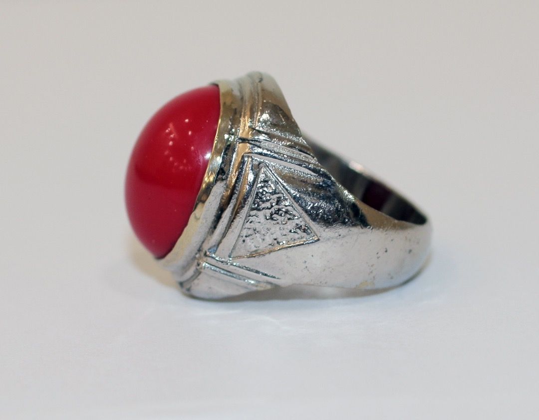 Red coral hotsell stone ring
