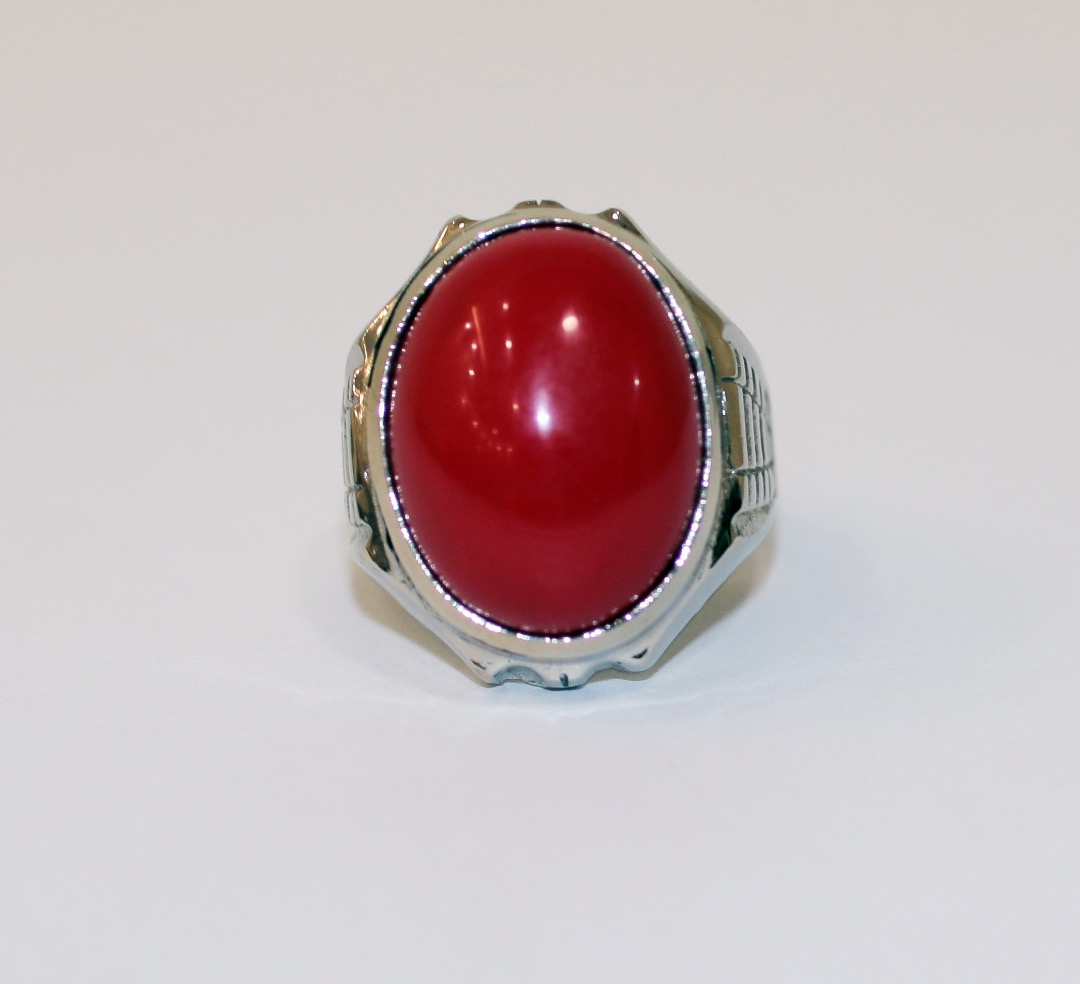 Red sales coral ring