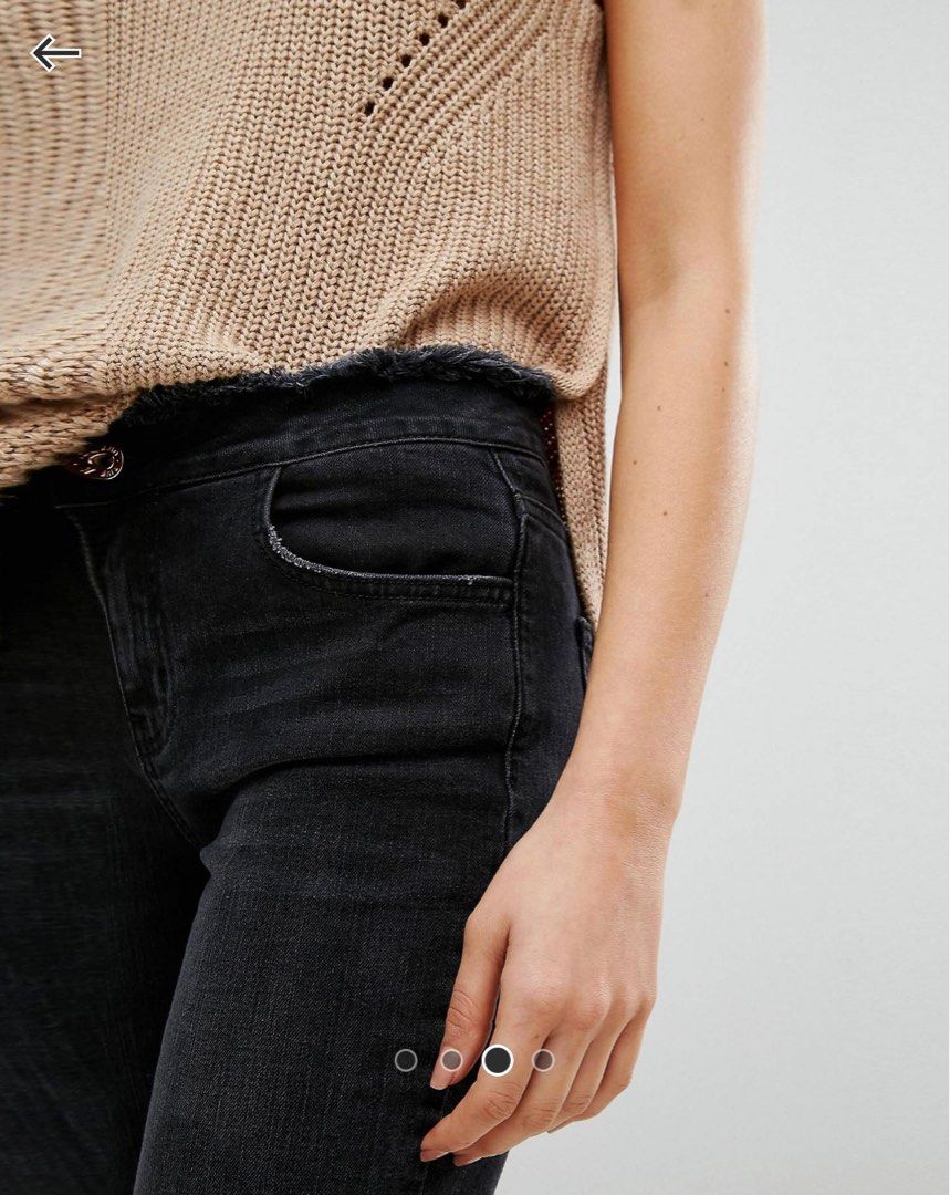 River island frayed hem jeans shop