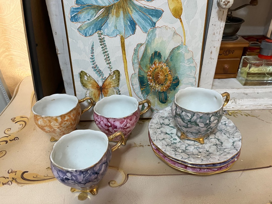 Set of Vintage Cups Tea Cups Tea Set on Carousell