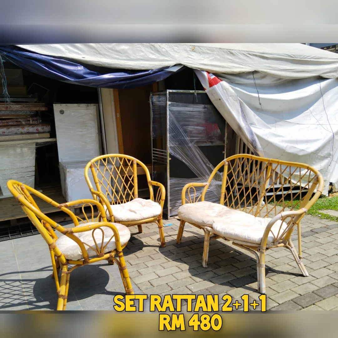 SET SOFA Rotan ( jb outlet, Furniture & Home Living, Furniture, Sofas