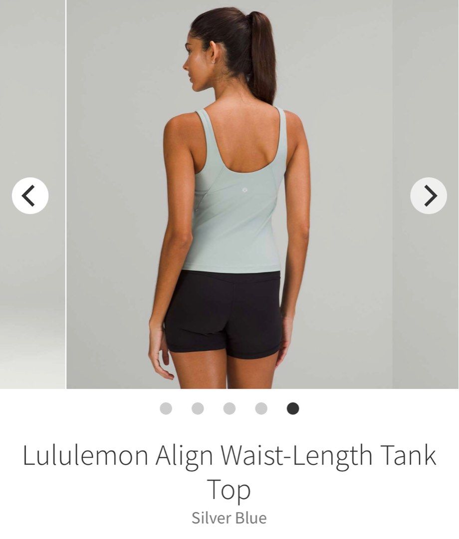 NEW Women Lululemon Align Waist-Length Tank Top Silver Blue Size 10 