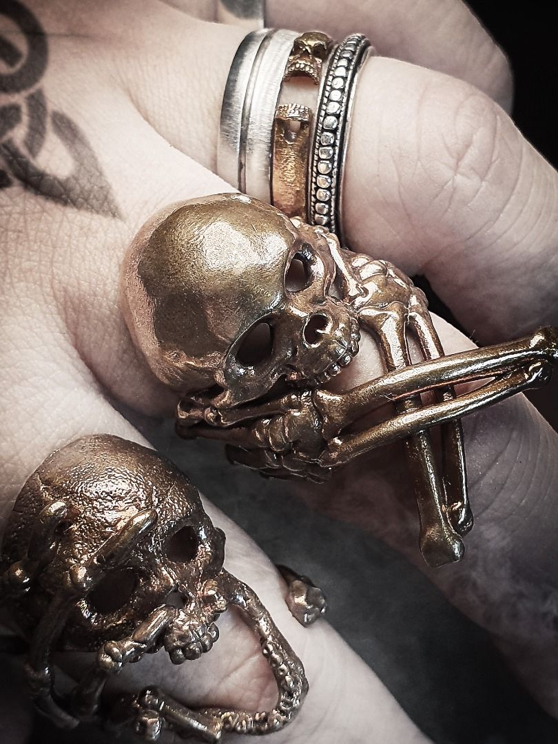 Adjustable skull ring discount