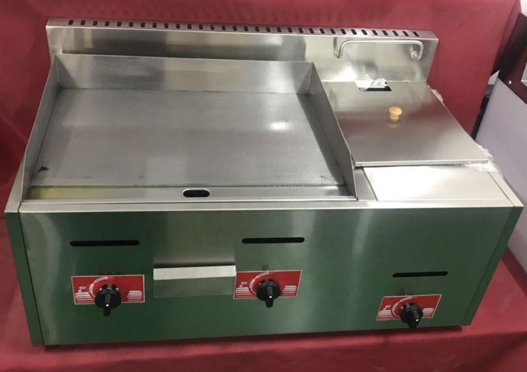 STAINLESS STEEL GAS GRIDDLE FRYER / GRIDDLE DEEP FRYER COMBO STOVE
