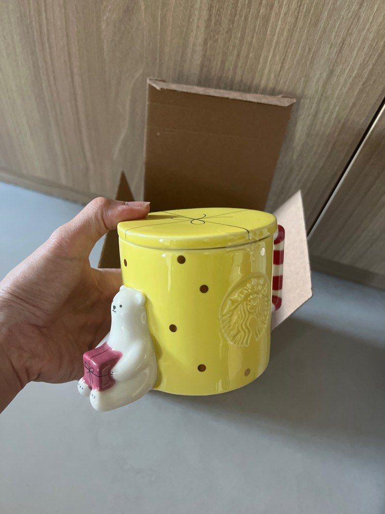 Starbucks Christmas Bear Mug with Lid, Furniture & Home Living