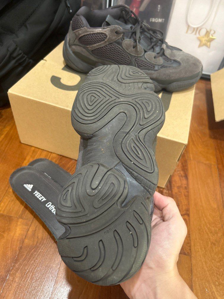 STEAL Adidas Yeezy 500 Utility Black Triple Black Yeezy slides 350 450 550 700 foam runner Kanye West Originals UK10 US10.5