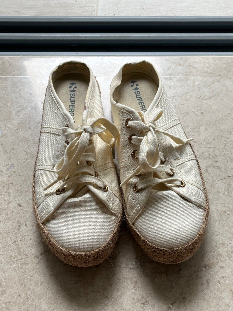 White cheap superga espadrilles