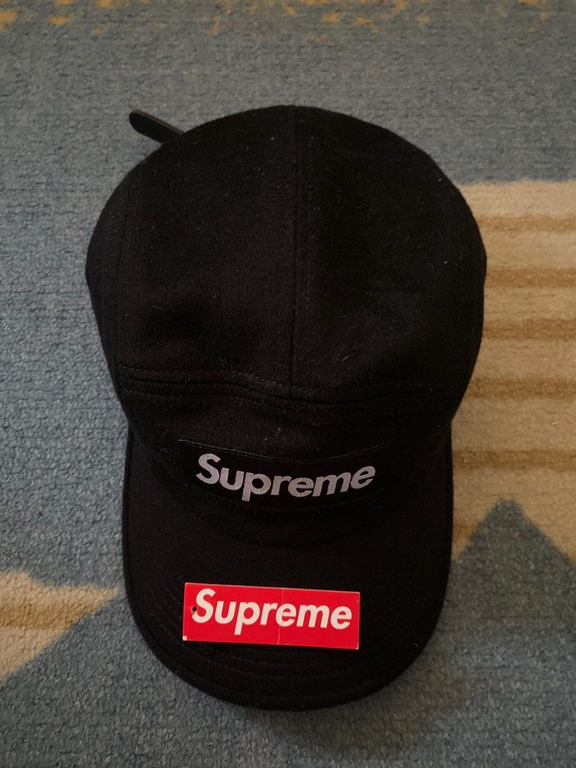 Supreme wool camp cap black on sale
