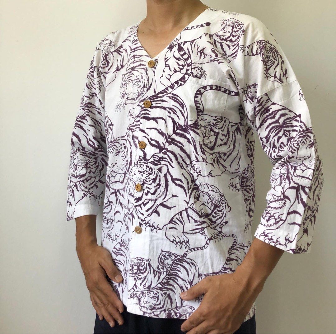 Tiger Tattoo Art Shirt inspired by Sukajan, Men's Fashion, Tops