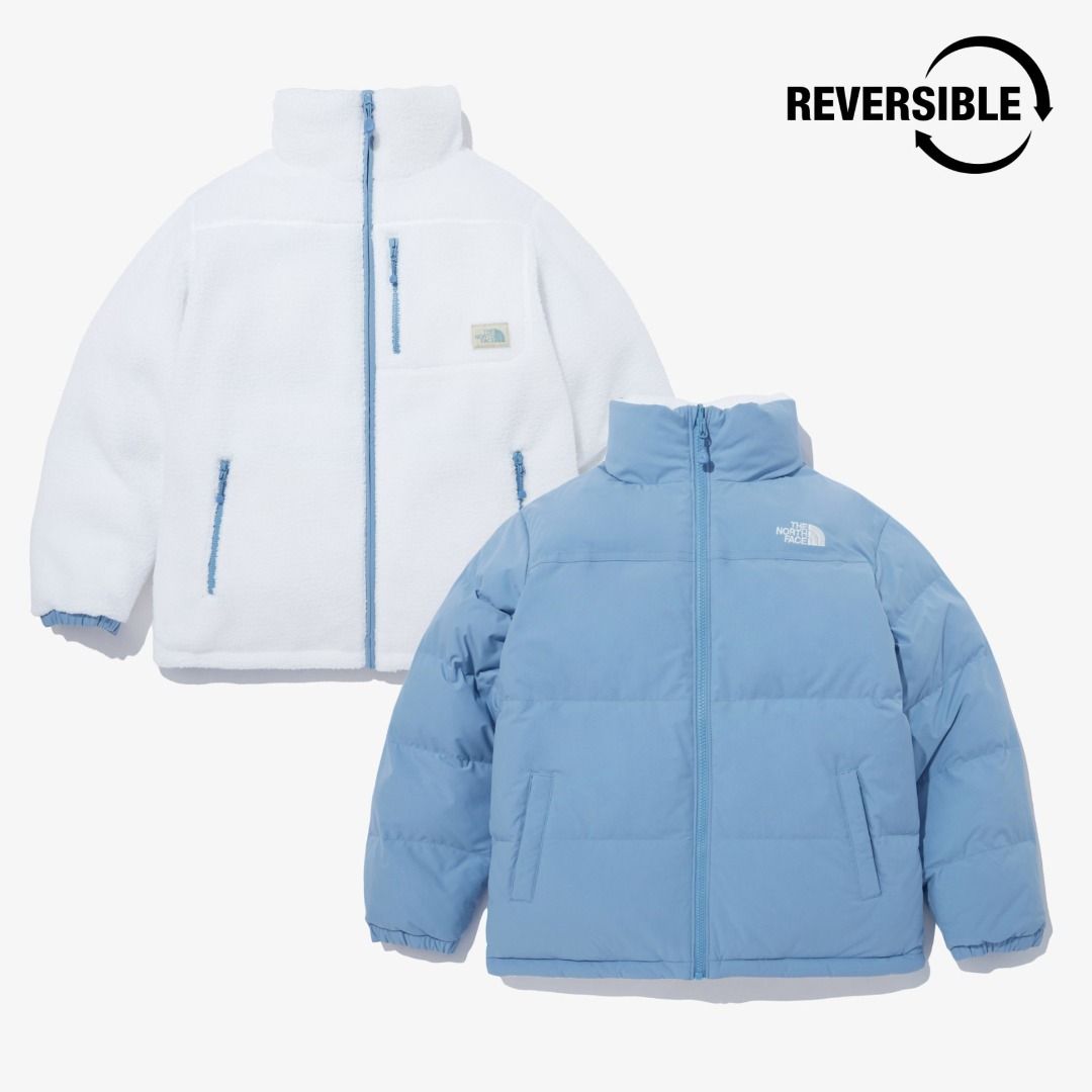 160 below 3 colours TNF KID The north face boy girl fleece jacket REVERSIBLE padded jacket padding jacket NJ3NN50S Kids Bloom On Ball Jacket K S BLOOM