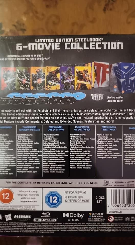 Transformers Limited Edition 6Film Steelbook Collection [4K Ultra HD