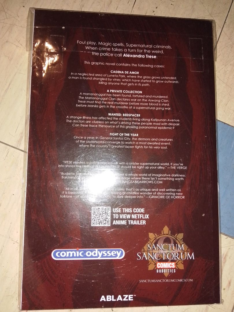 Trese: Last Seen After Midnight Ablaze Variant (Category: Comics & Manga) located in Manila. Submitted by alanty67 (Listing ID 1238225340, Image 2). Description: Selling Trese 4 exclusive Comic Odysey variant of the story by Budjette Tan and Kajo Baldisimo..