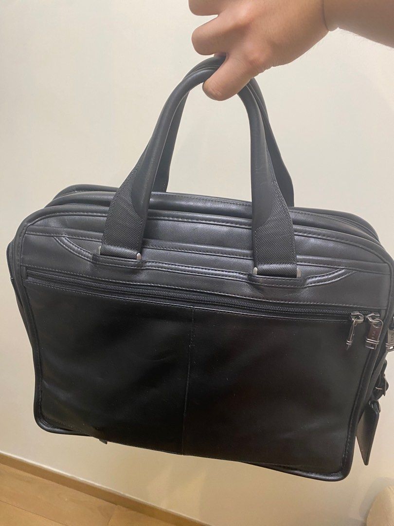 TUMI Expandable Organizer Laptop Brief Leather ALPHA 3, 名牌, 手袋及銀包
