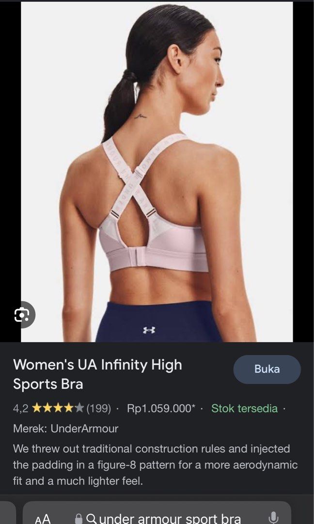 Under Armour Sport Bra, Olah Raga, Baju Olahraga di Carousell