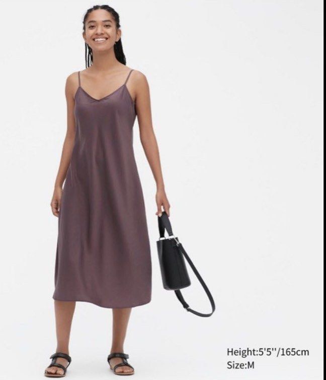 Uniqlo Satin Camisole Slip Dress, Women'S Fashion, Dresses & Sets, Dresses  On Carousell