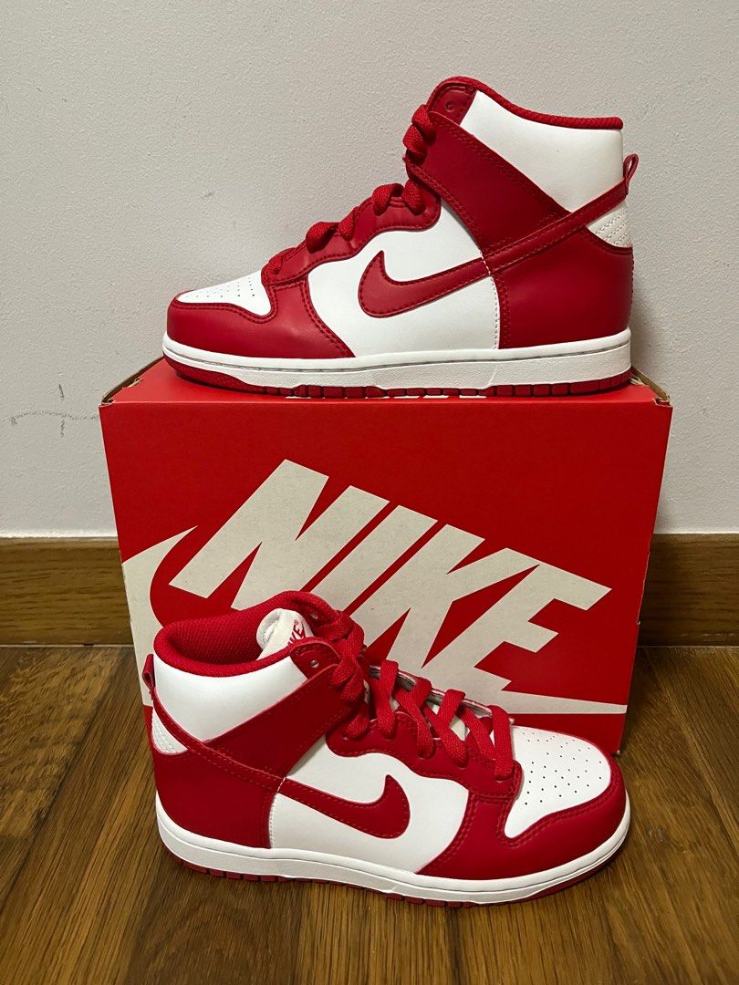 Red nike dunks outlet high tops