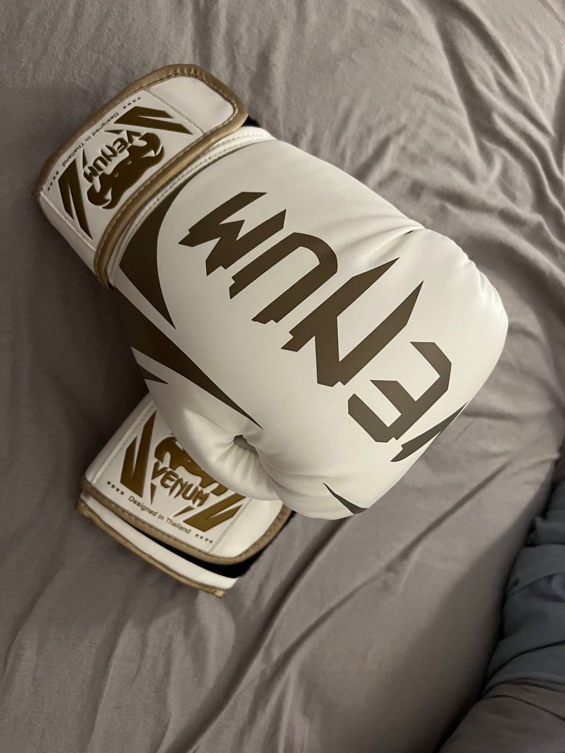 Venum boxing gloves best sale white and gold