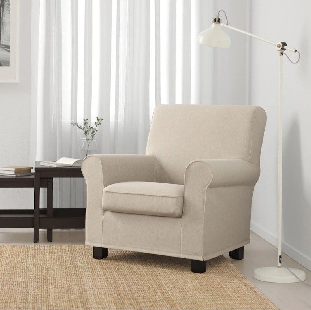 VERY CONFORTABLE IKEA GRONLID Sporda Natural Amrchai Beige or Grey colour Furniture Home Living Furniture Chairs on Carousell