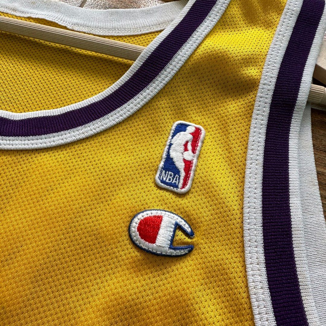 Vintage Champion Shaquille O'Neal LA Lakers Jersey Mens 52 Gold Nylon  #34 Shaq