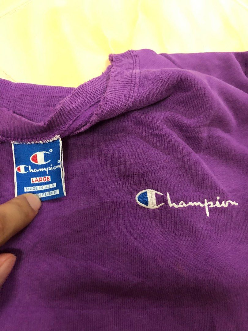 Vintage Champion Sweatshirt Purple Colour Size M Men s Fashion