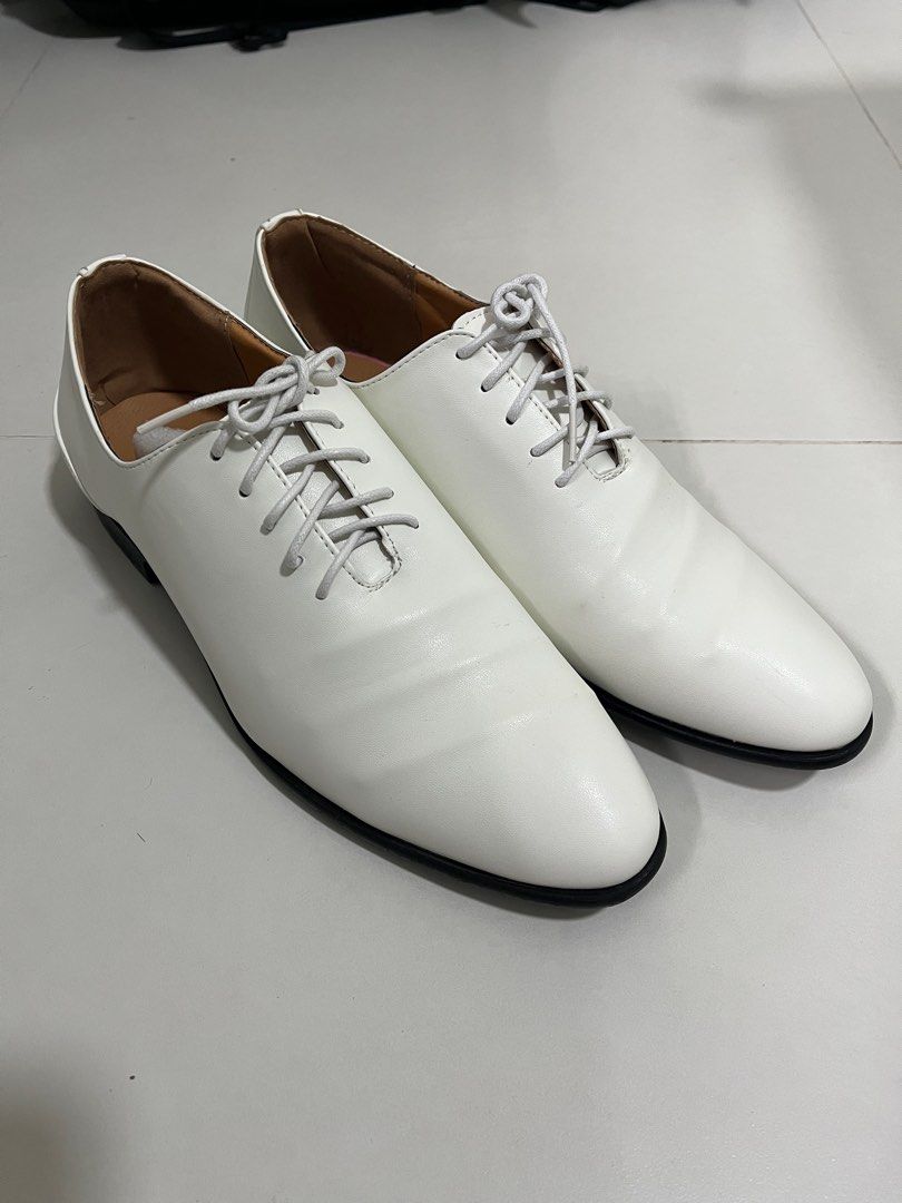 White discount shiny shoes