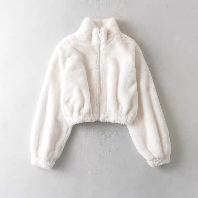 White cropped jacket top