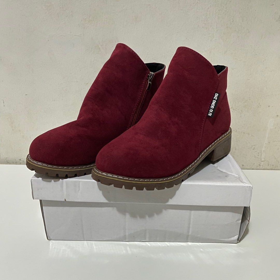 Dark red boots on sale womens