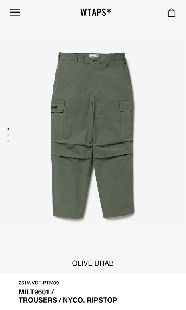WTAPS MILT9601 / RIPSTOP 23SS (OLIVE) size 02, 男裝, 褲＆半截裙 