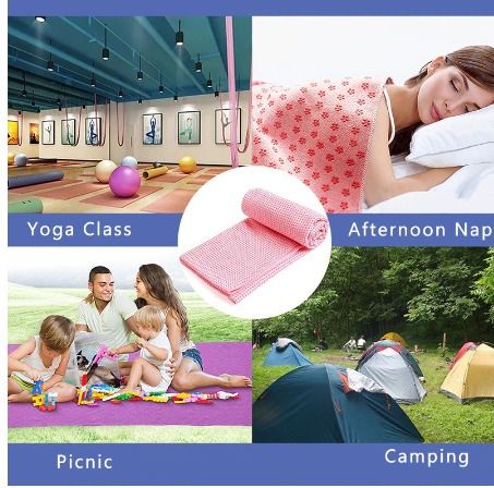 Yoga Towel Nonslip Mat-sized Soft Absorbent Microfiber Blanket Hot Yoga  Pilates Foldable Washable for Gym Class Office Picnic Camping 