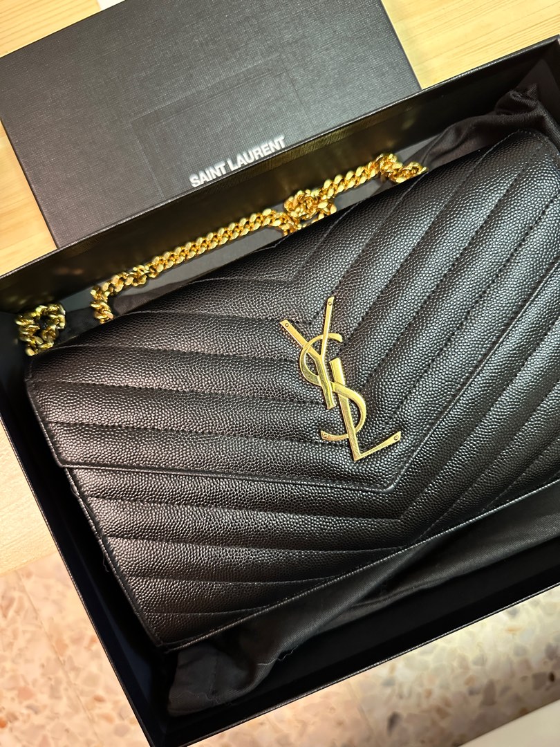 YSL Cassandre Chain matelassé Brown, Luxury, Bags & Wallets on Carousell