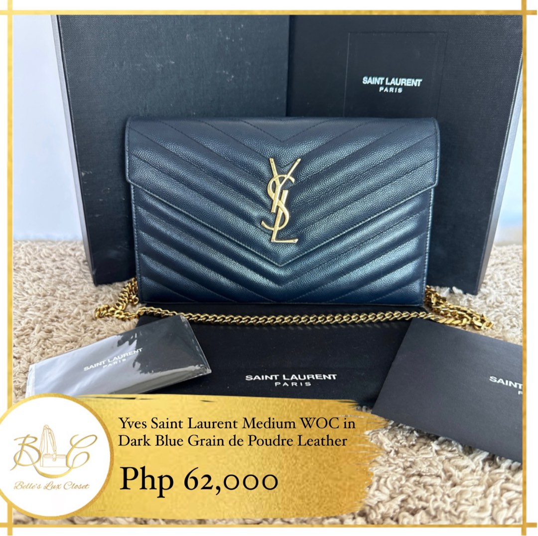 YSL Medium WOC Dark Blue Grain de Poudre on Carousell