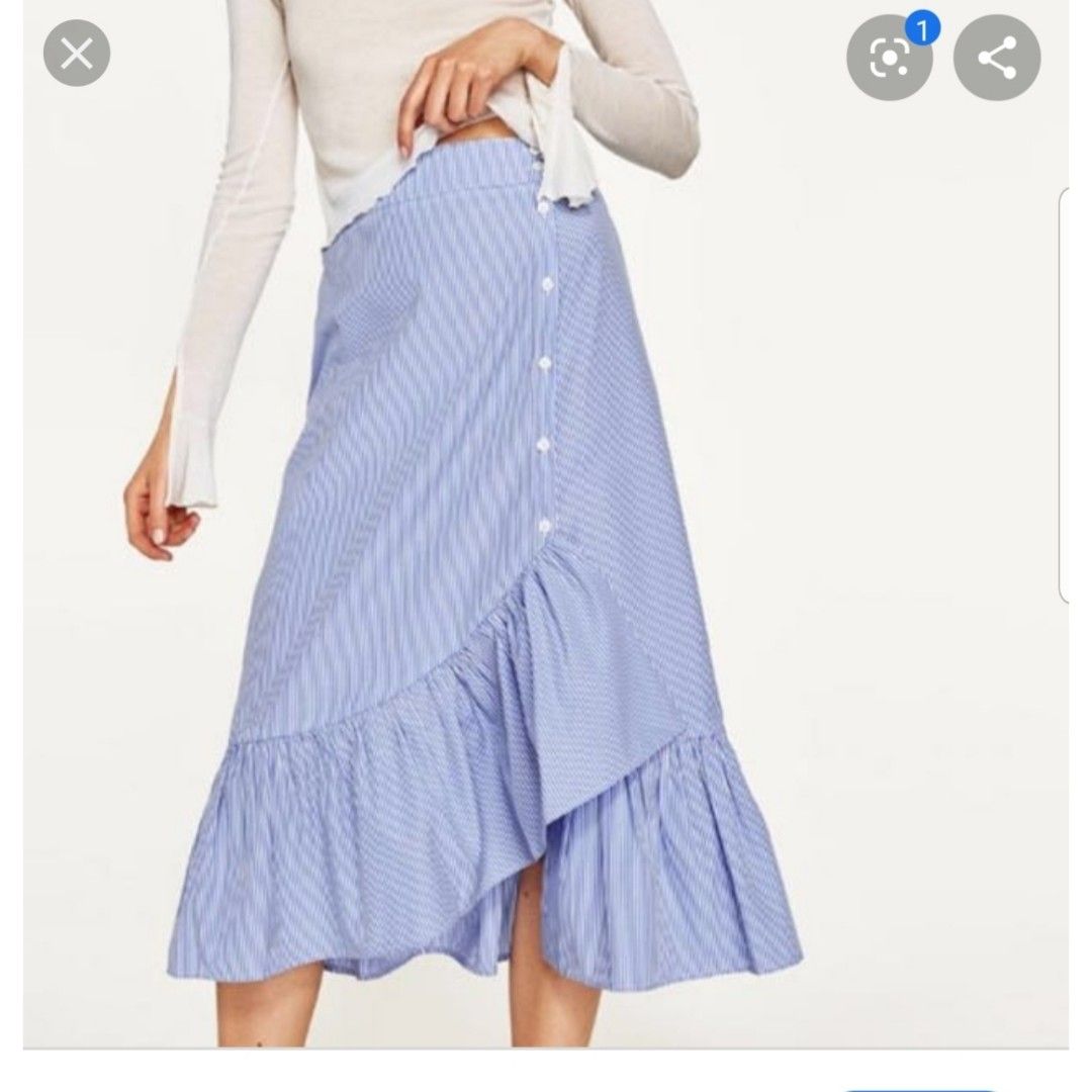 Blue ruffle on sale skirt zara