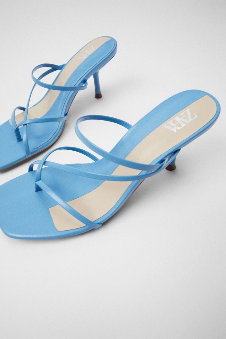 Zara Sandals with Thin Straps Blue