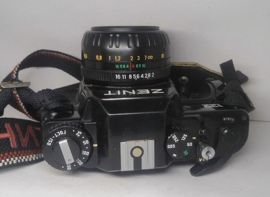 Zenit 122 film camera RUSSIAN CAMERA (Category: Cameras) located in Las Pinas. Submitted by film101 (Listing ID 1238205058, Image 2). Description: 💐Zenith 122 film camera with 50mm f2 MC zenitar M2s zenith, and vintage zenit straps. With very good shutter with this 90s camera. 🔸-RUSSIAN CAMERA 🔸Newly clean optics 🔸New arrival 🔸-one of the mechanical camera no need for battery at all 🔸-tested all shutter speed good working 🔸-timer working �