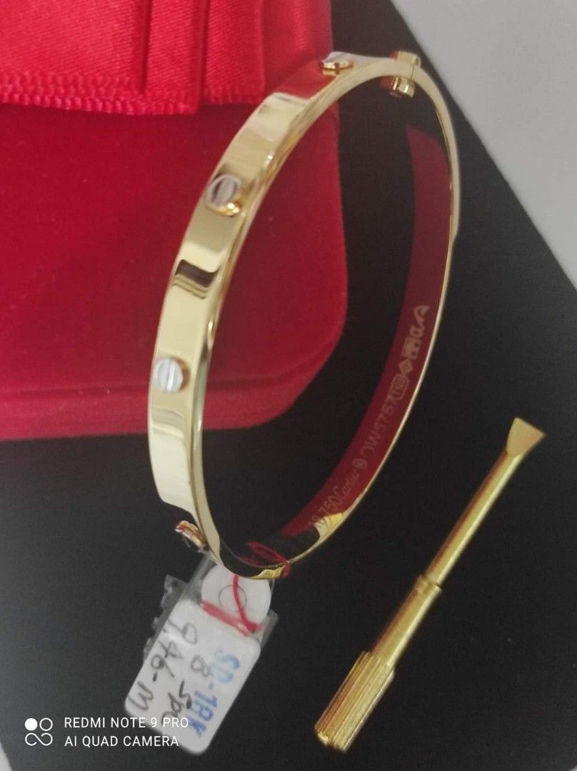 18K Saudi Gold twotone love Cartier bangle Women s Fashion Jewelry Organizers Bracelets on Carousell