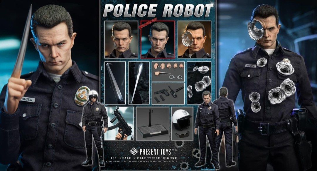 予約2024年第2季】[PRESENT TOYS][1/6可動系列] PT-62 POLICE ROBOT 全