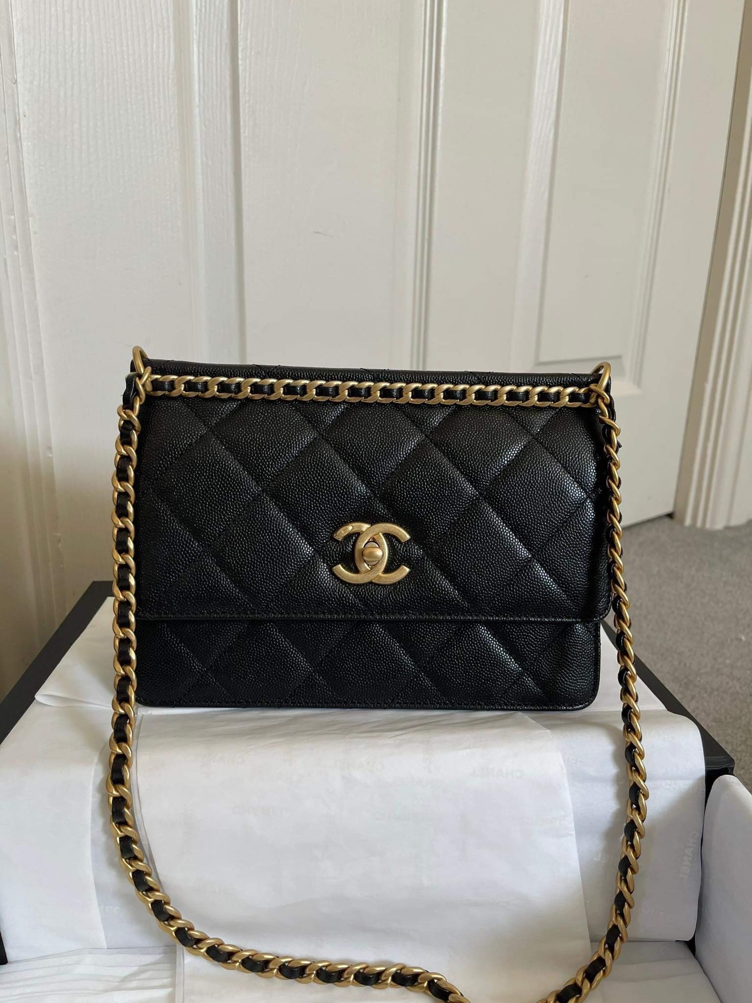 23A Chanel Flap bag Black Caviar Lghw, Luxury, Bags & Wallets on Carousell