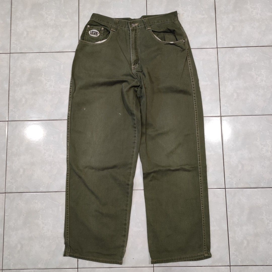 Vans pants mens olive on sale