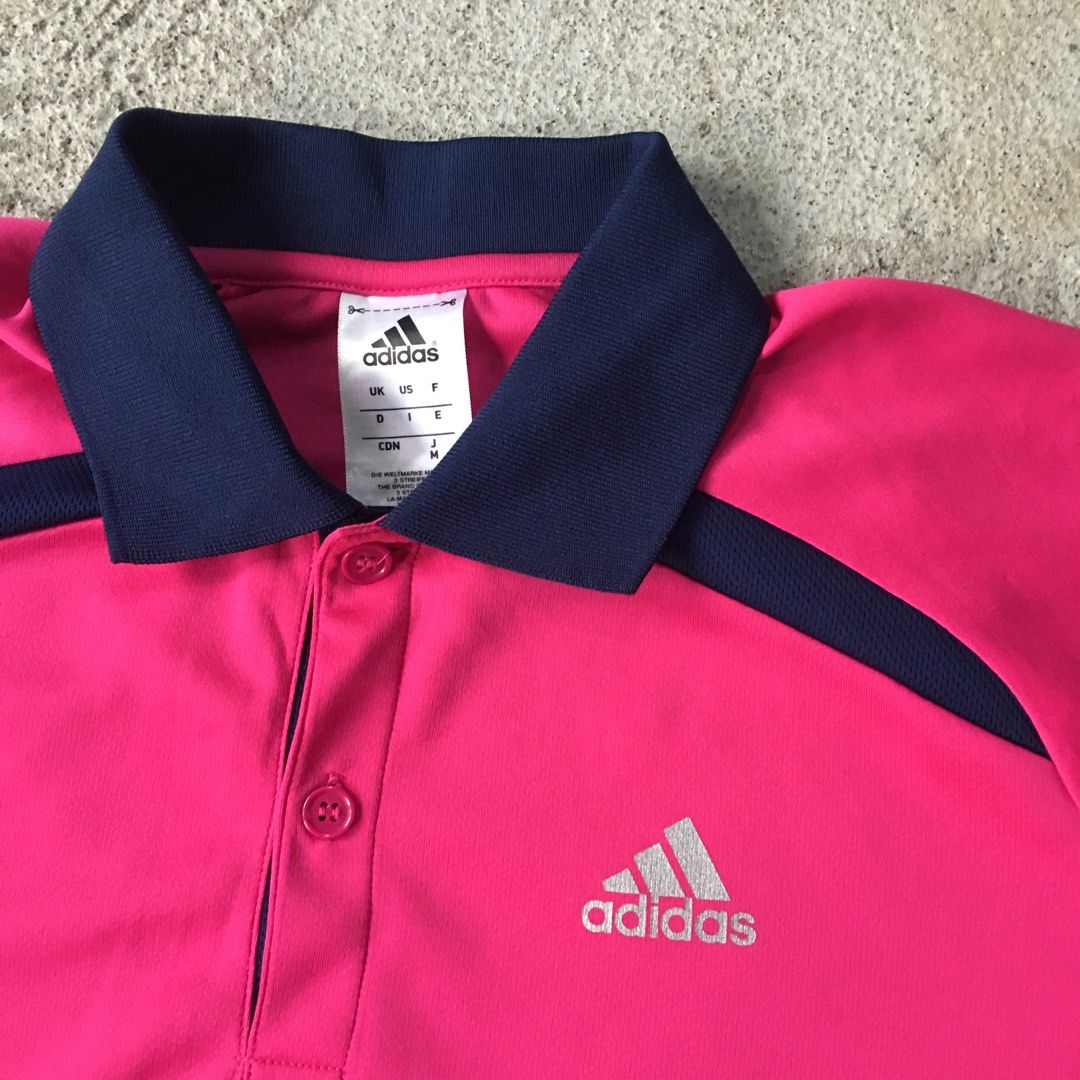 Adidas Dri fit Pink 2Tone Polo Shirt, Men's Fashion, Tops & Sets