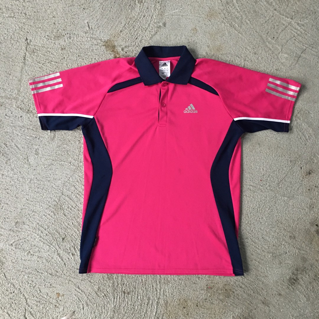 Adidas Dri fit Pink 2Tone Polo Shirt, Men's Fashion, Tops & Sets
