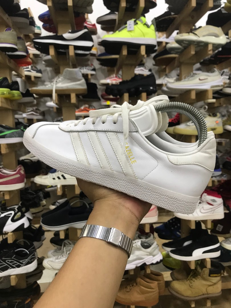 Adidas gazelle white leather on outlet feet