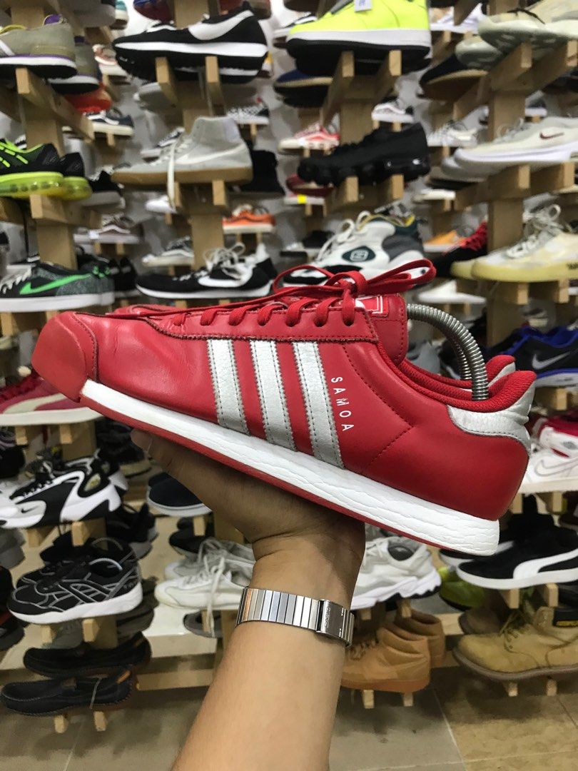 Adidas samoa red and white cheap